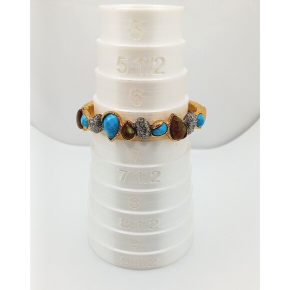 Alexis Bittar Elements Cholulian Turquoise, Labradorite & Crystal Cluster Bangle - Picture 8 of 13